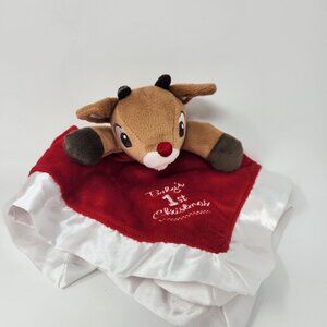 Rudolph The Red Nosed Reindeer Security Blanket Rattle Christmas "Baby's 1st Chr